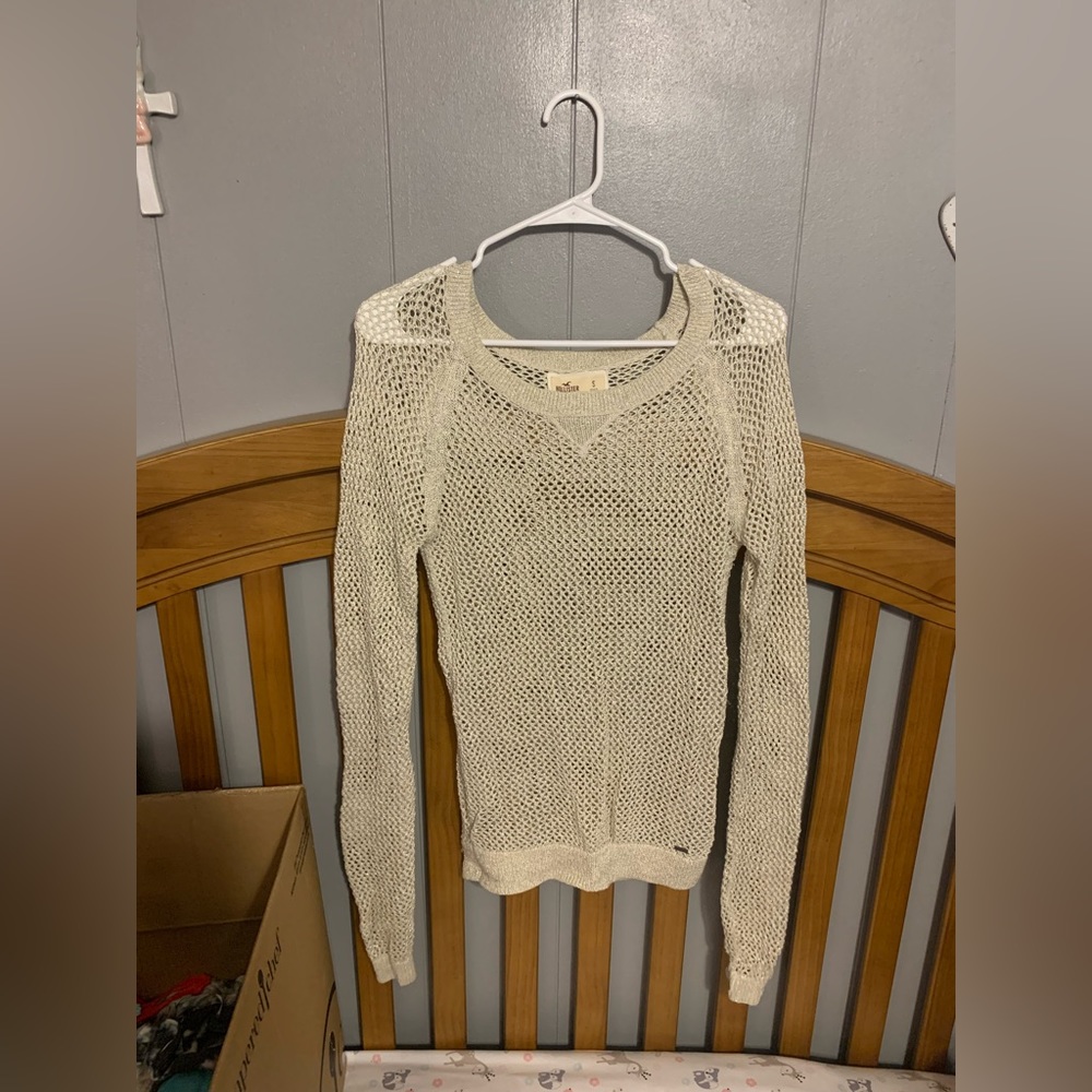 sweater, small, white and silver